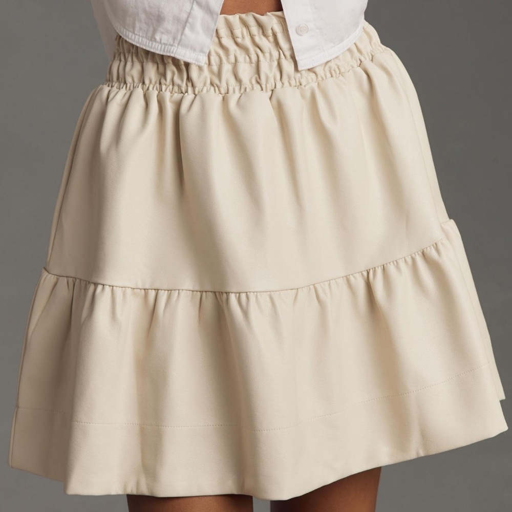 Anthropologie The Somerset Mini Skirt: Faux Leather Edition
